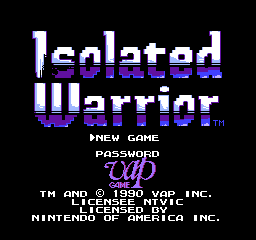 Isolated Warrior (USA) Title Screen